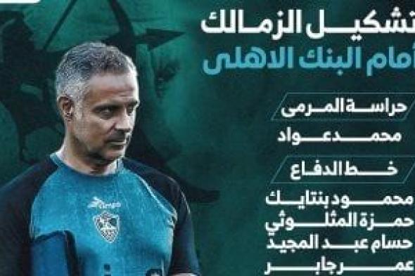 تشكيل الزمالك أمام البنك الأهلي فى الدوري.. عمر فرج ومحمد حمدى أساسيان