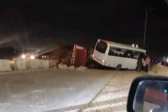 بالأسماء .. ننشر ضحايا حادث تصادم أتوبيس بنقل ثقيل اسفل كوبري برج العرب القديم