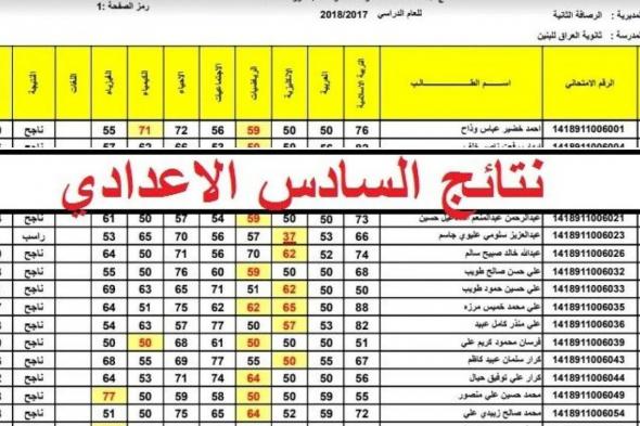 “متاحة الآن”.. نتائج السادس اعدادي الدور الثالث (بكافة فروعه) بعد اعلان وزارة التربية العراقية ورابط الاستعلام عبر epedu.gov.iq