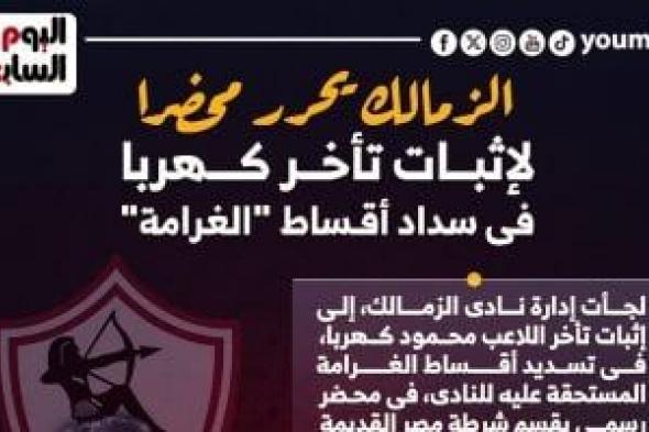 الزمالك يحرر محضرا لإثبات تأخر كهربا فى سداد أقساط الغرامة.. انفوجراف