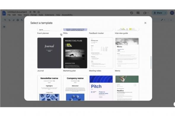 جوجل تضيف 40 قالبًا جديدًا إلى خدمة المستندات