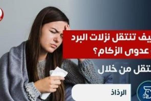 كيف تنتقل نزلات البرد أوعدوى الزكام؟ وزارة الصحة تجيب.. انفوجراف