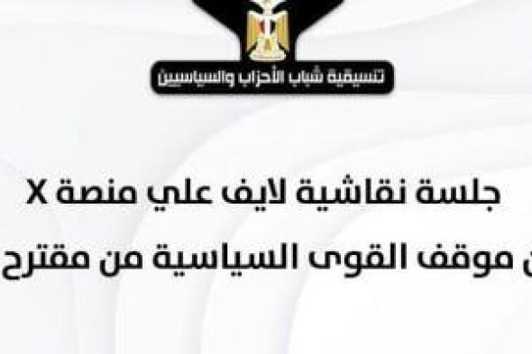 التنسيقية تعقد جلسة نقاشية عبر "X" بمشاركة ممثلى الأحزاب لمناقشة تصريحات ترامب